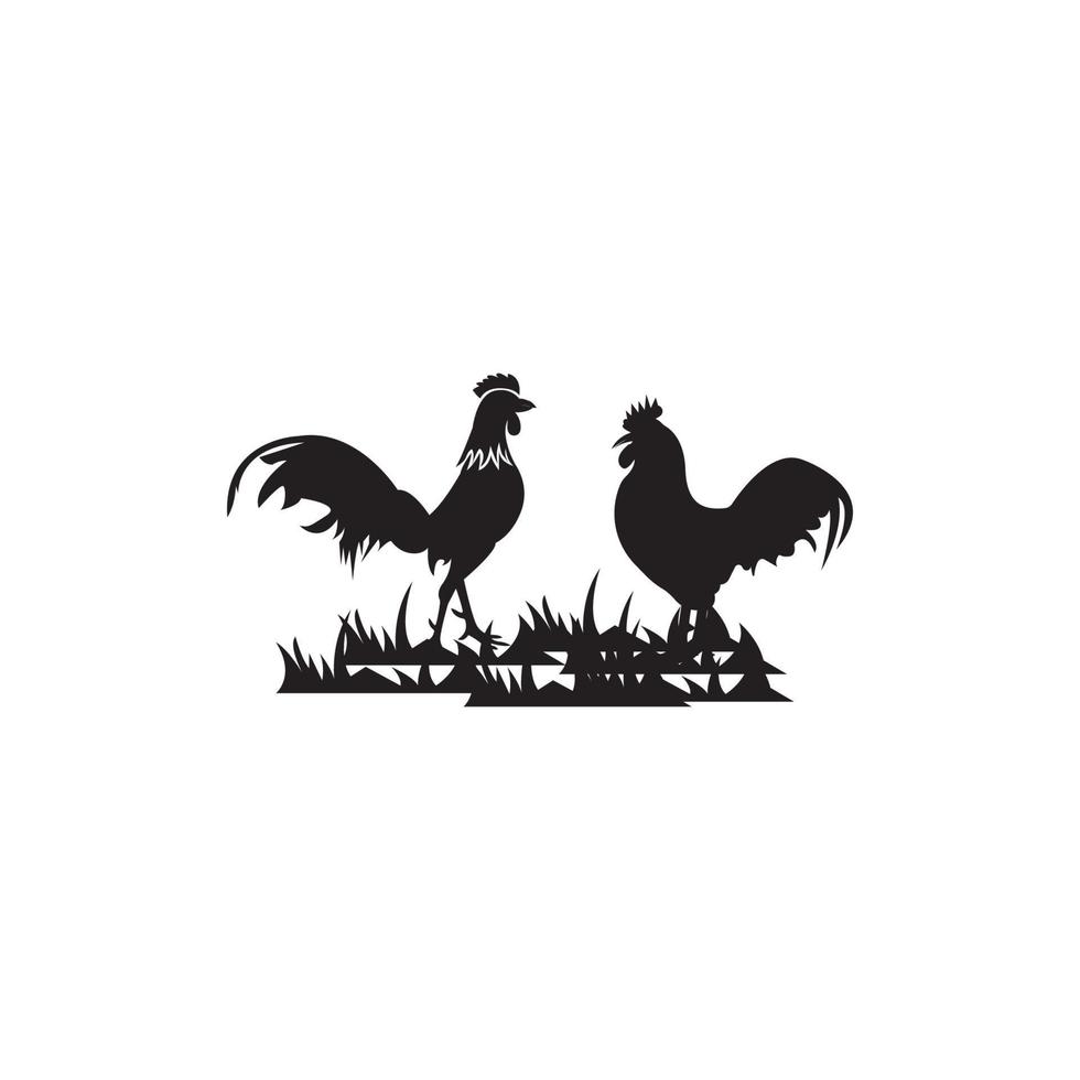 Vector image of an chicken, logo template icon illustration