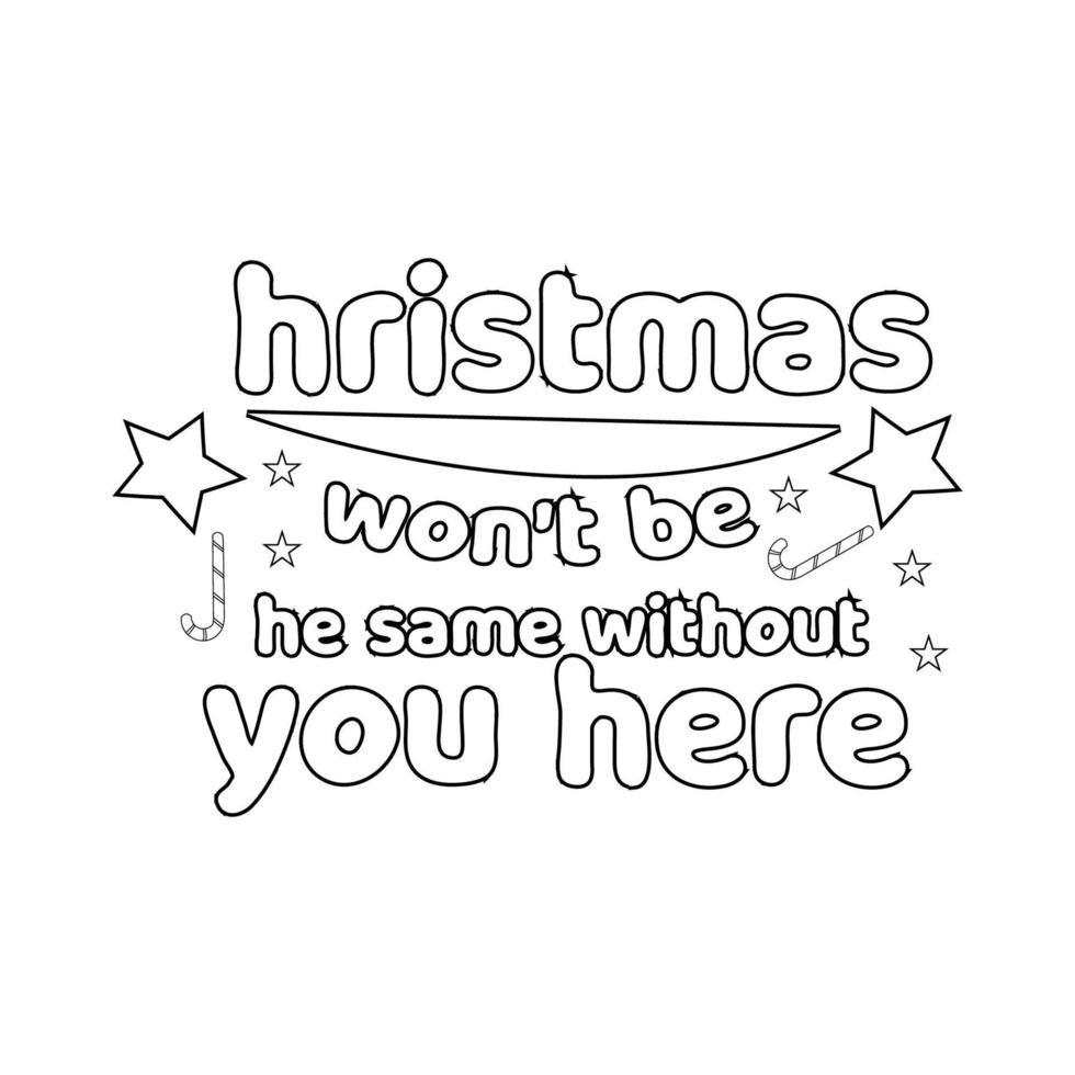 Merry Christmas Coloring page. Christmas line art coloring page design for kids. vector