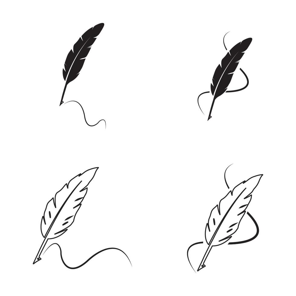 feather pen logo vector