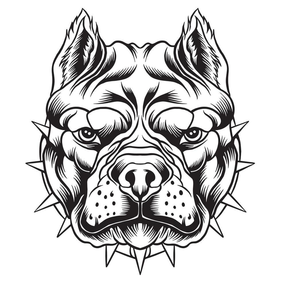 ilustración de diseño de vector de cabeza de pitbull