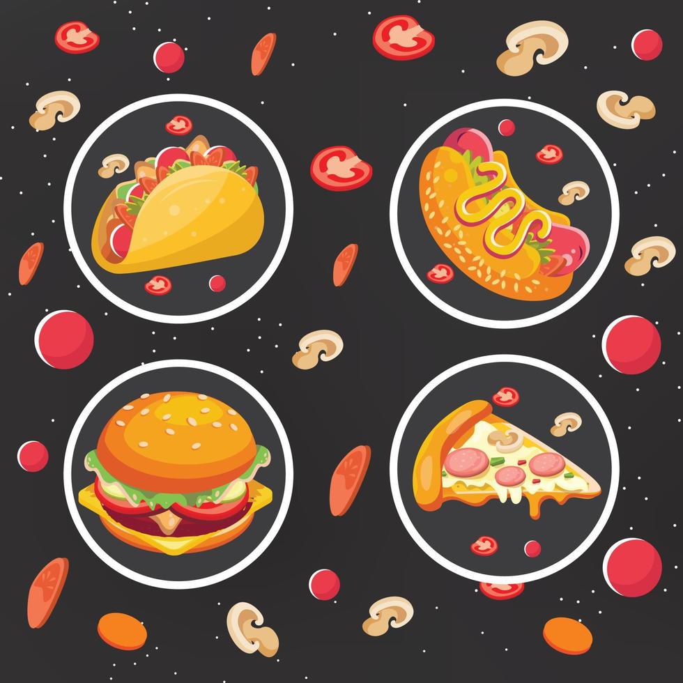 fast food menu template vector illustration