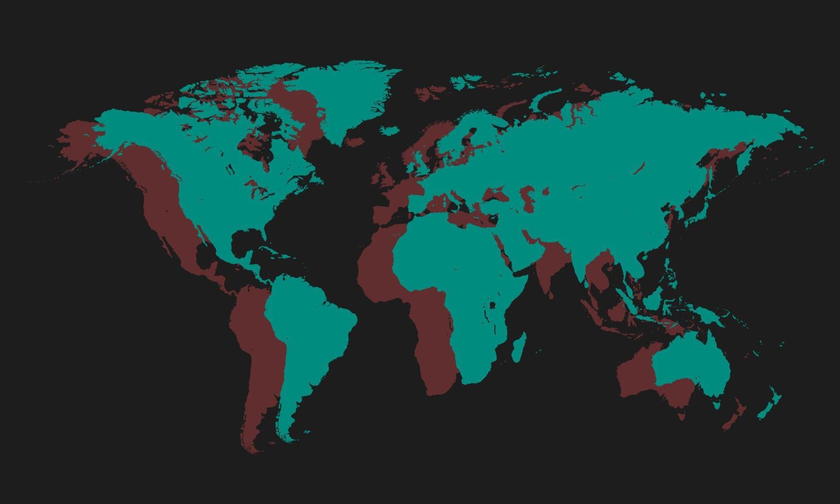 mapa del mundo para vector de camiseta