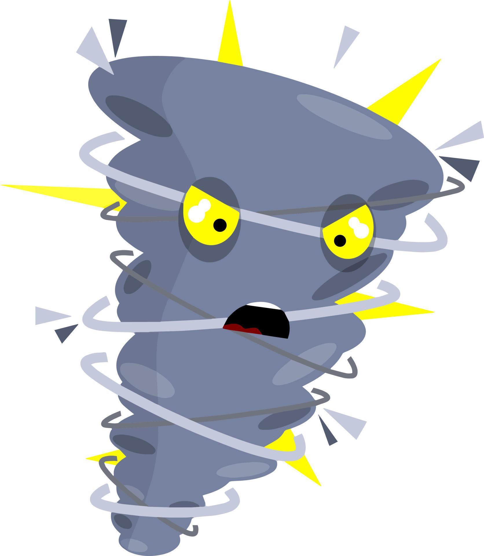 Tornadoes and strong winds. Storm bad weather. hurricane with lightning