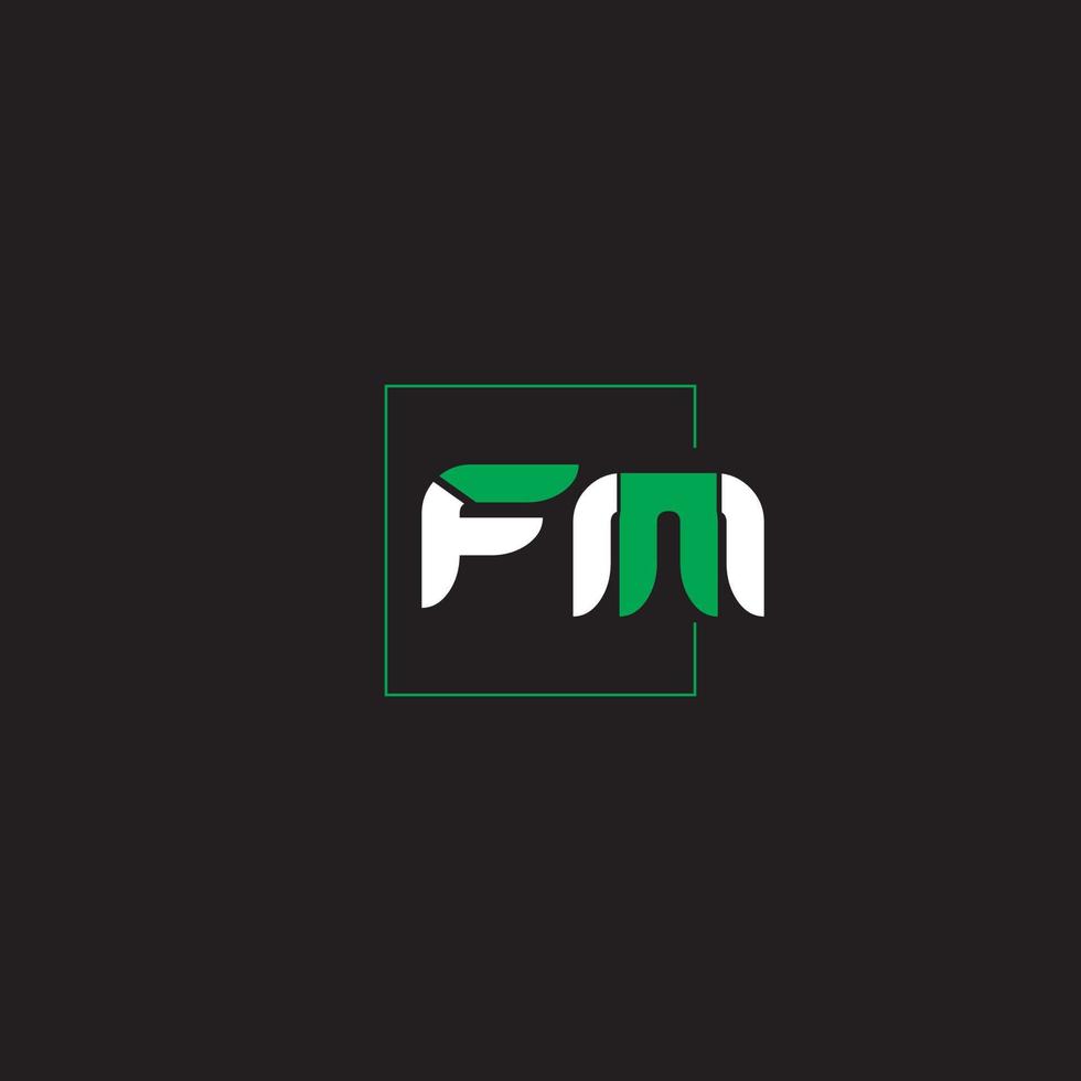 FM Simple Clean Modern Style Initial Letters logo  Vector