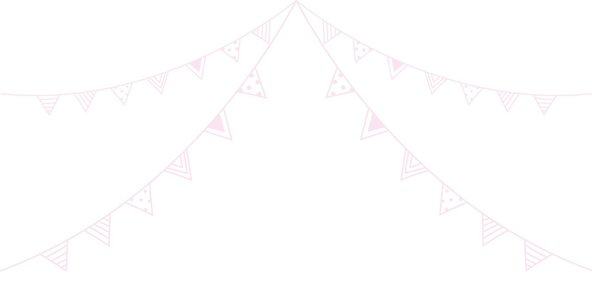 Cute pastel hanging flags ornaments vector for background.