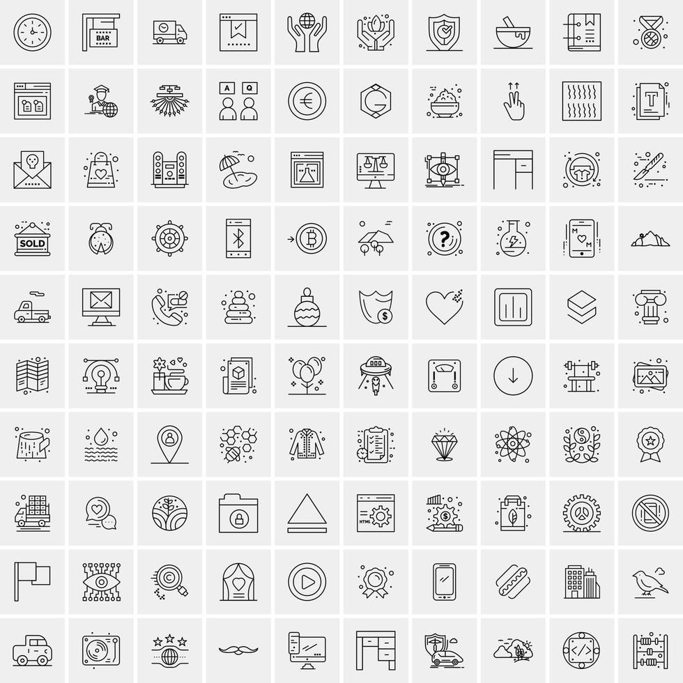 100 Business Icons for web and Print Material vector