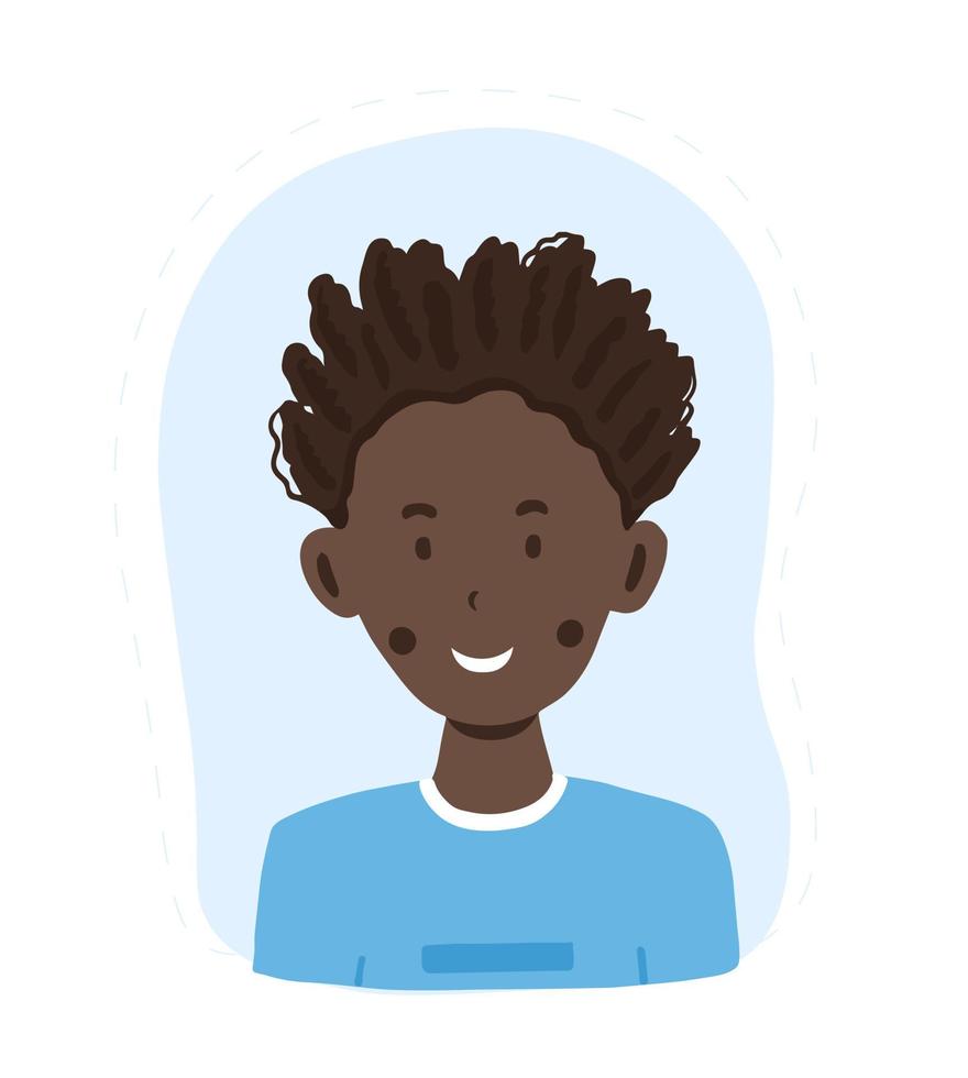 avatar para chico de piel oscura vector