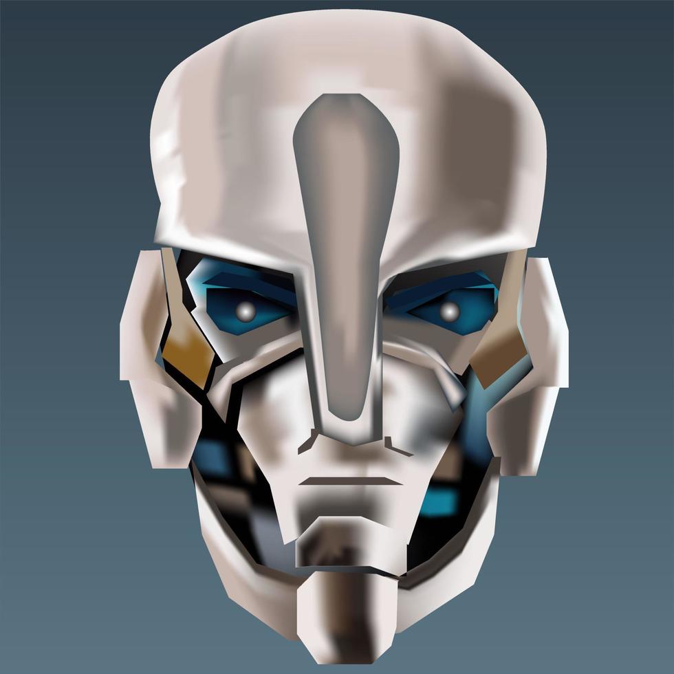 cabeza de cyborg alienígena vector