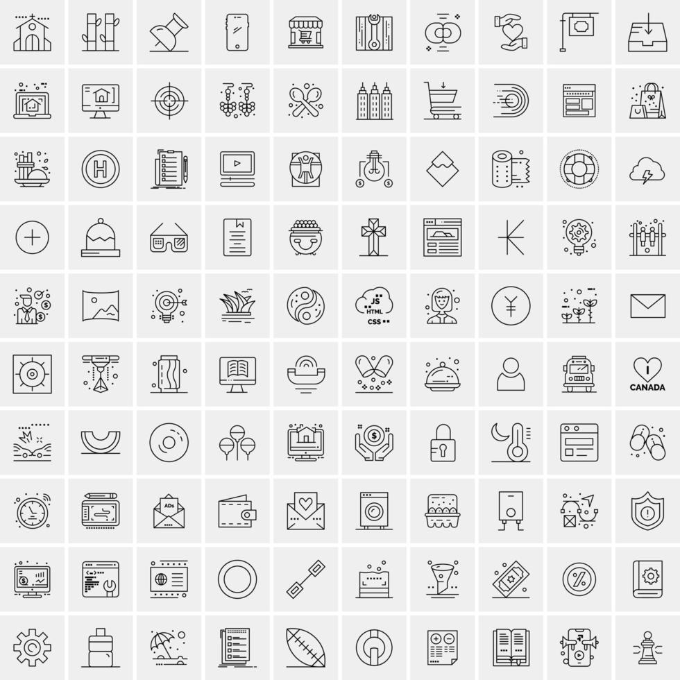 100 Business Icons for web and Print Material vector