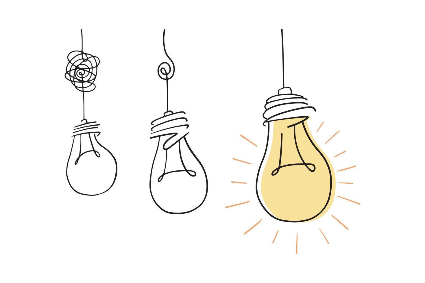 confusion clarity or path vector idea concept. Simplifying the complex . Doodle vector illustration.