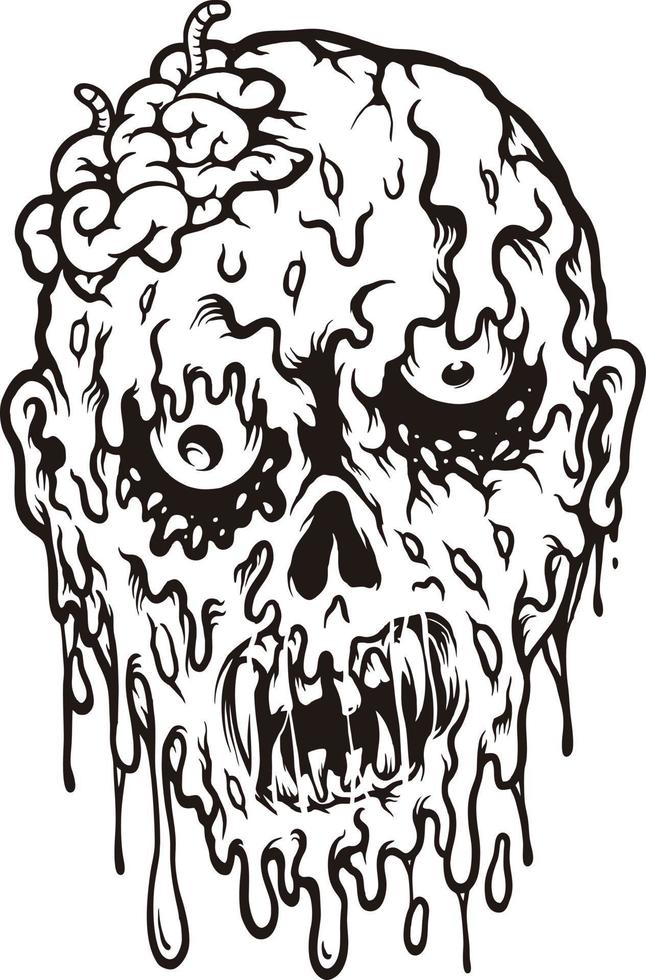 Horror Monster Brains Out Clipart vector