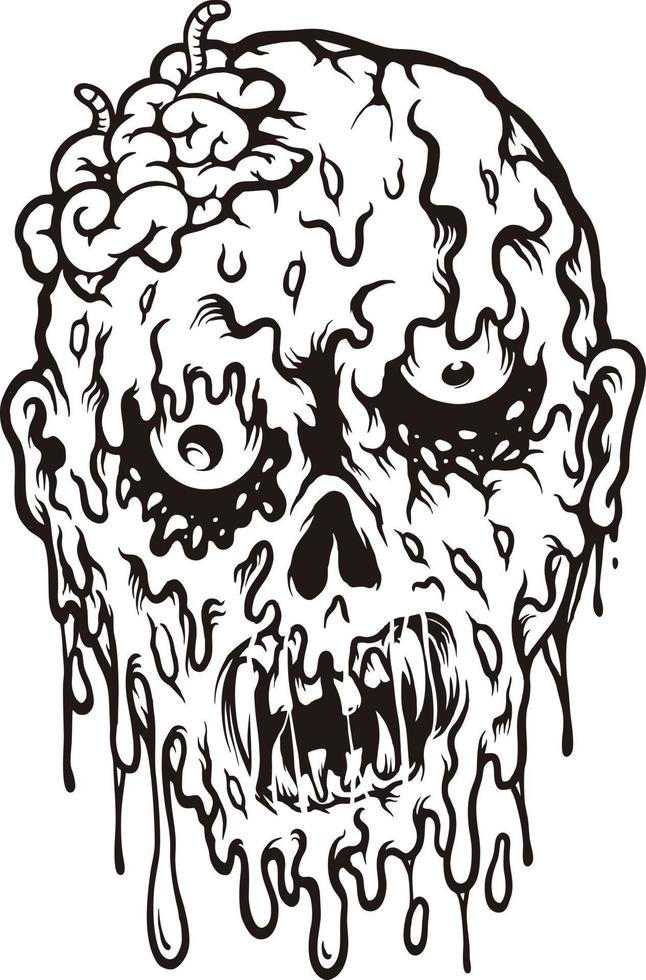 horror monstruo cerebro fuera clipart vector