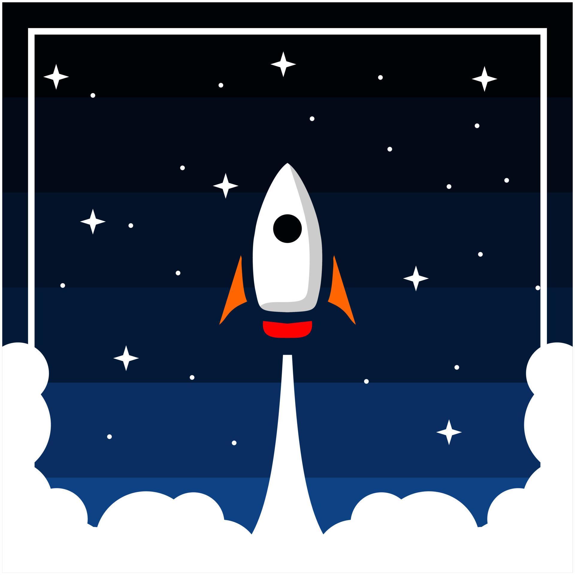 Rocket gliding in the starstudded sky 13451666 Vector Art at Vecteezy