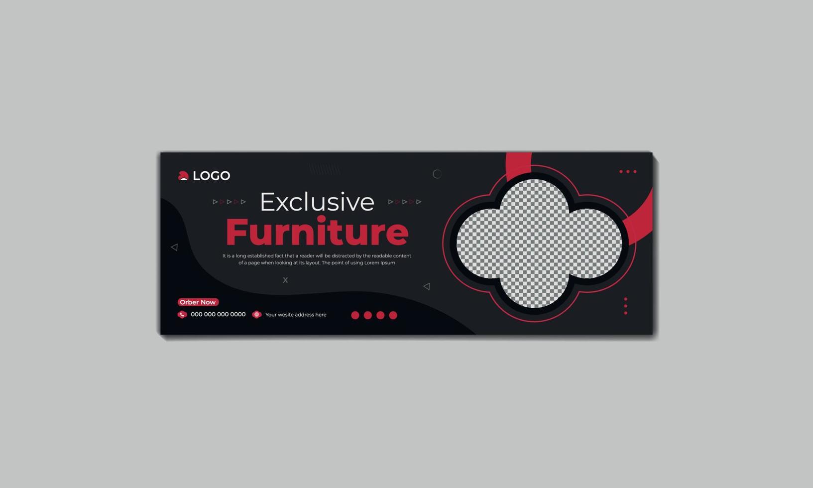 Furniture Social media cover design template vector