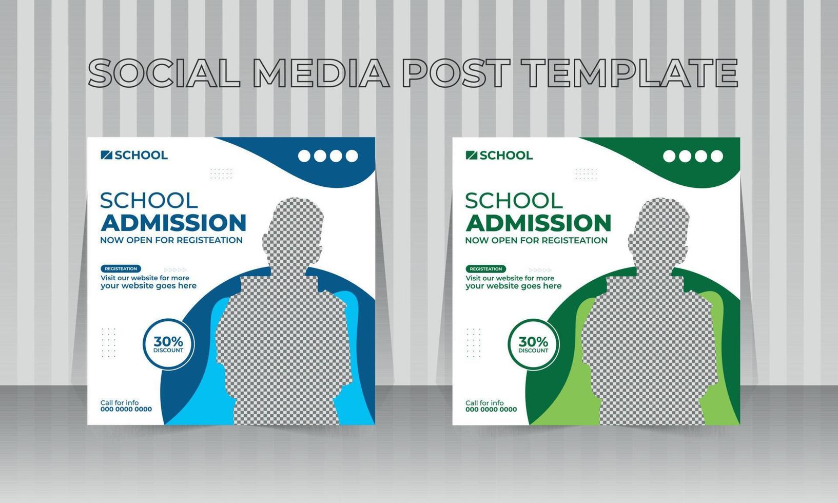 School admission Social media cover  banner design template vector