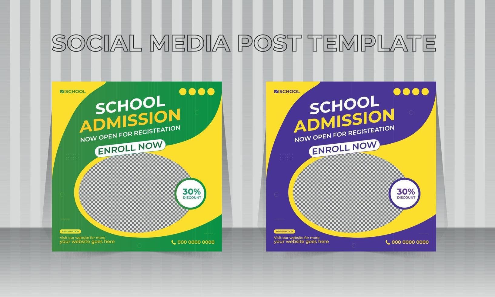 School admission Social media cover  banner design template vector