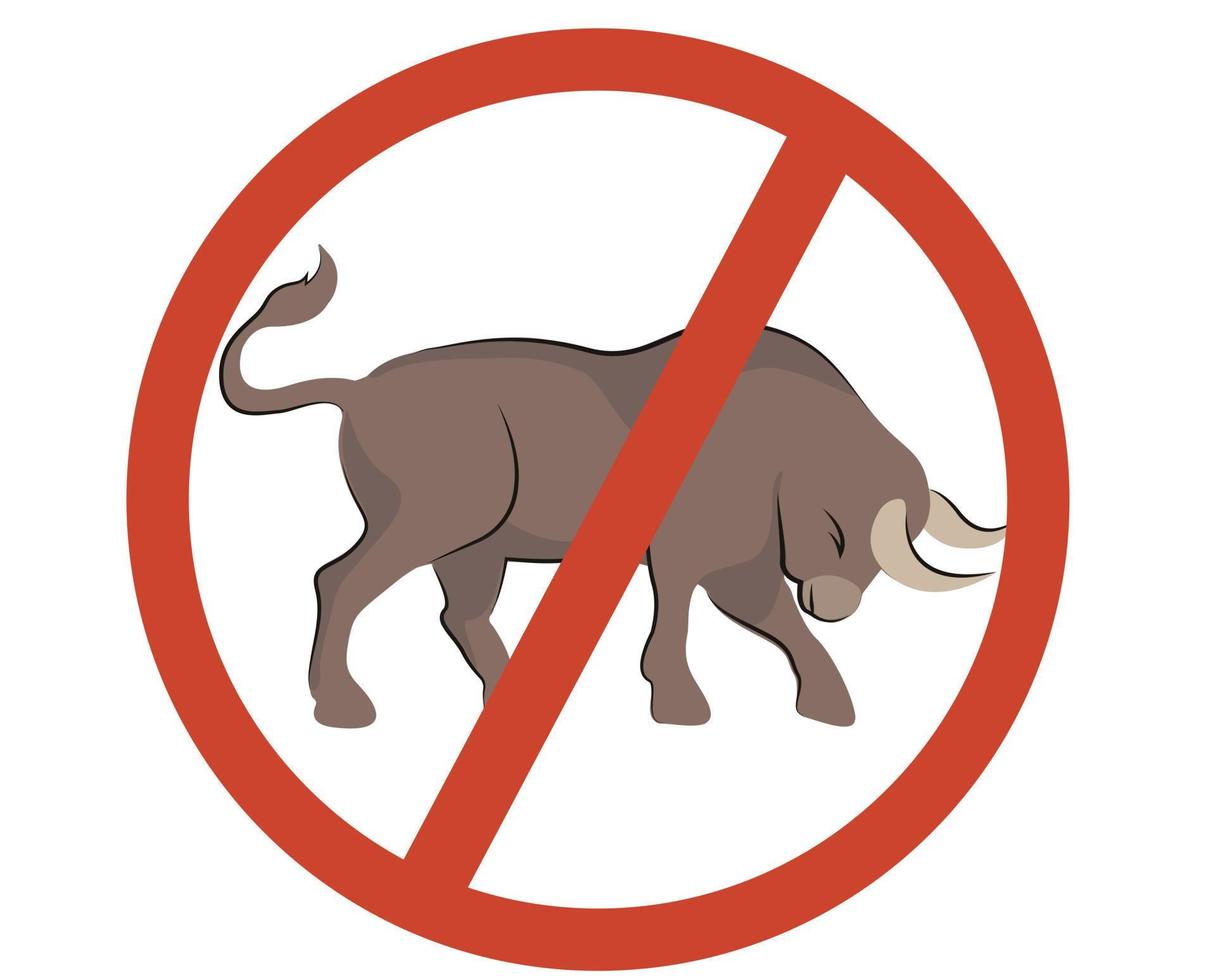 Stop the bulls vector