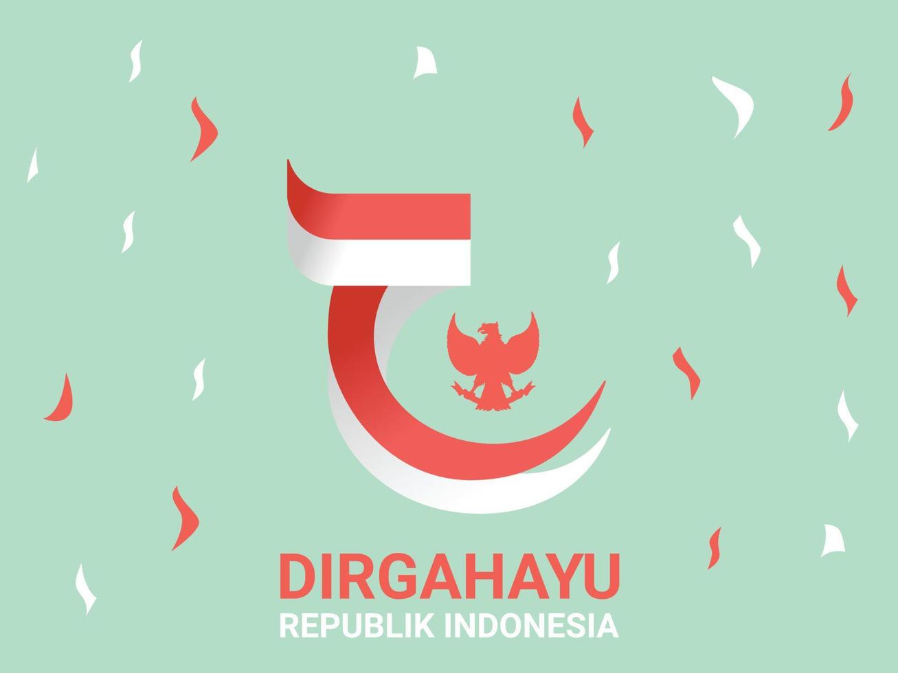 indonesia día de la independencia celebración logo fondo poster- diseño vectorial vector