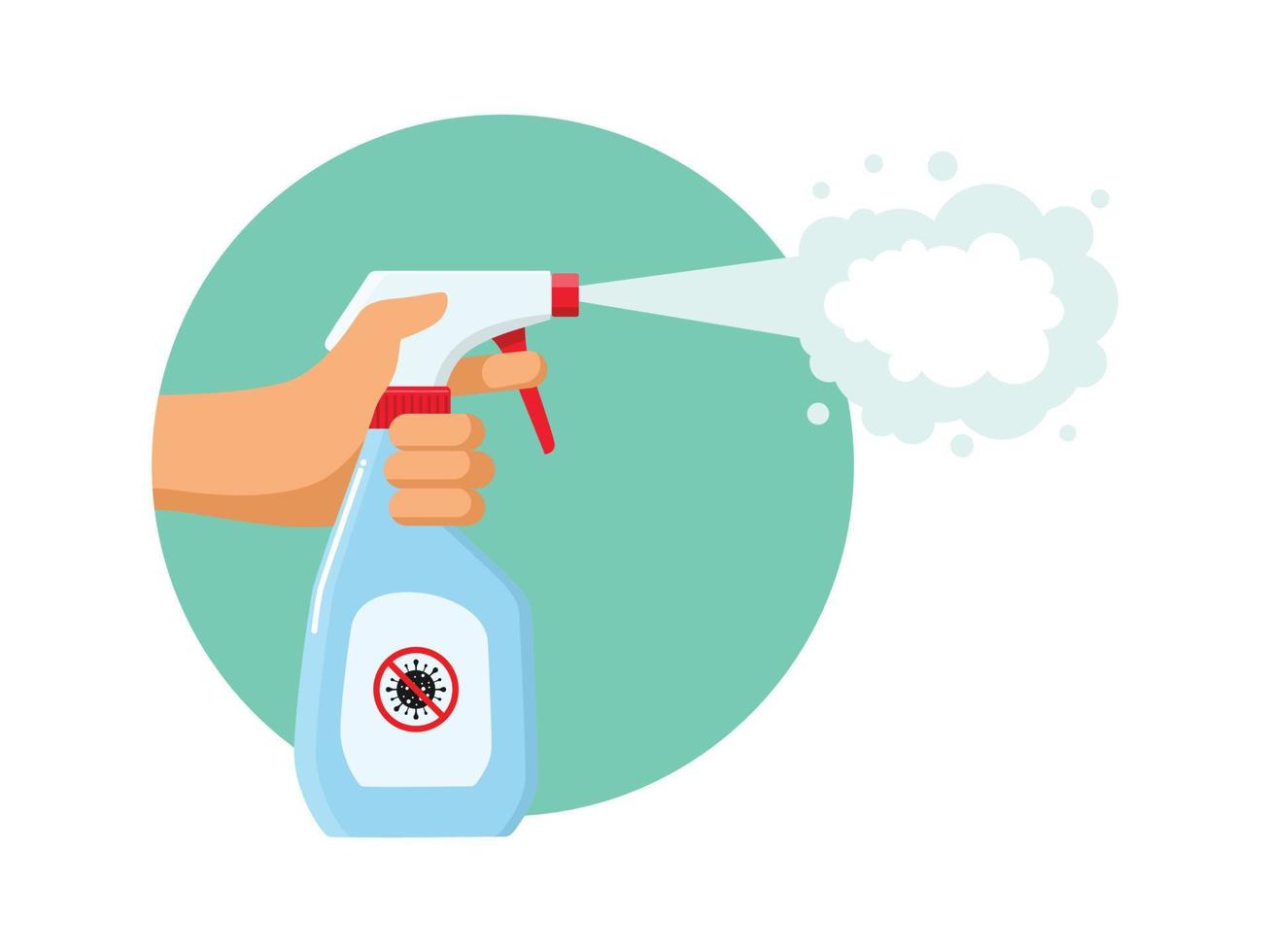 Disinfectant Spray Healthcare Equipment vector Illustration. Flat design.