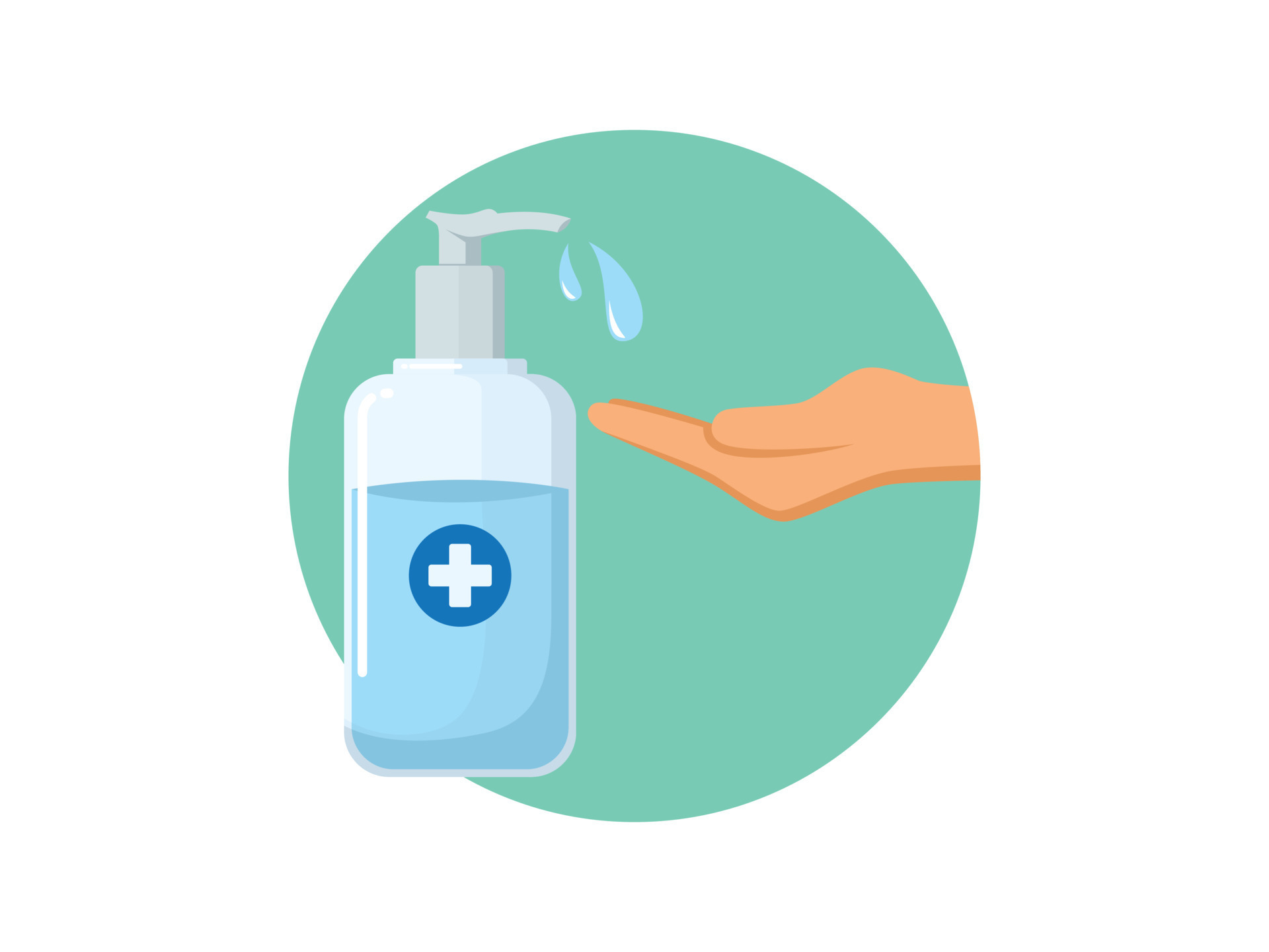 Hand Sanitizer Healthcare equipment vector illustration flat design 