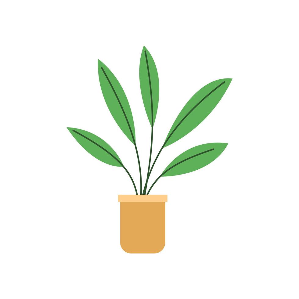 Plants in pots on a white background Flat Design - Vector Illustration