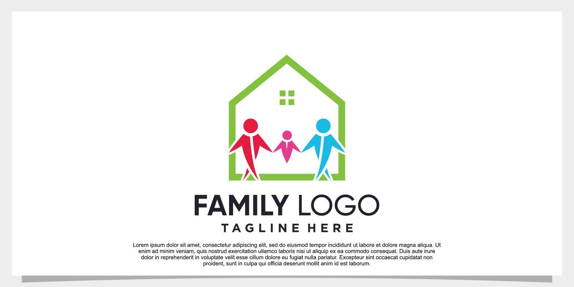 Creative family care logo and heart logo design template with unique line art style part 2 vector