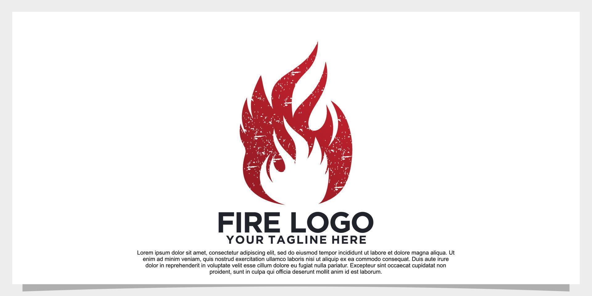 Creative fire logo design template with unique Premium Vector