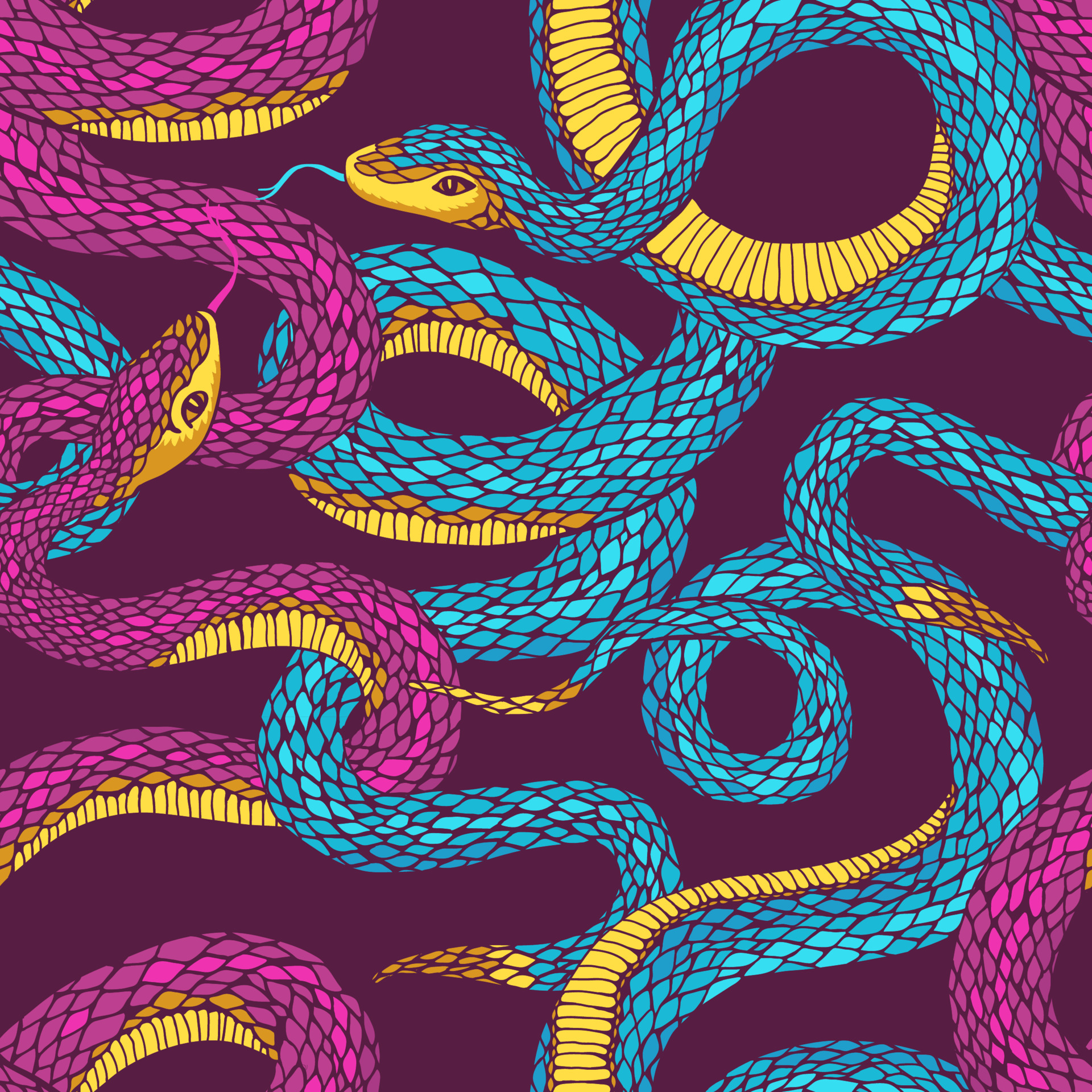 Pattern with snakes. 13452036 Vector Art at Vecteezy