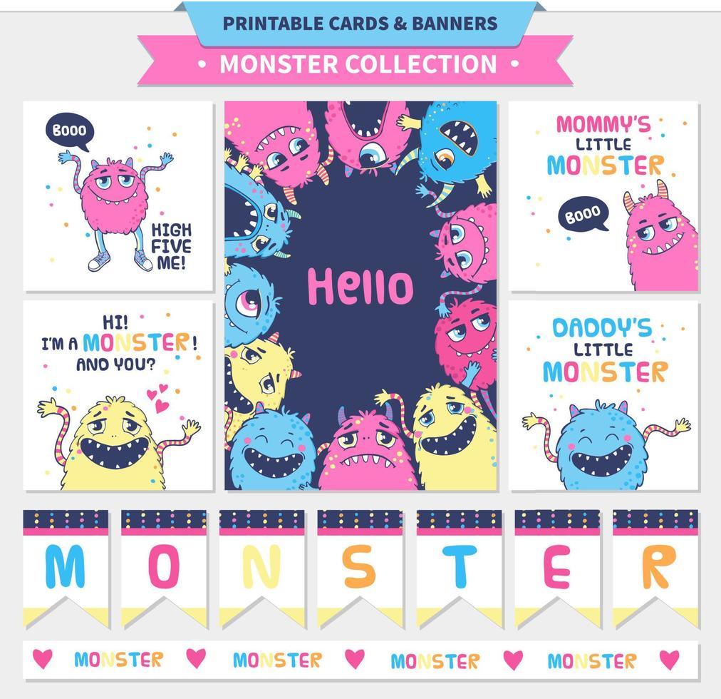 Cute monster  illustration. vector