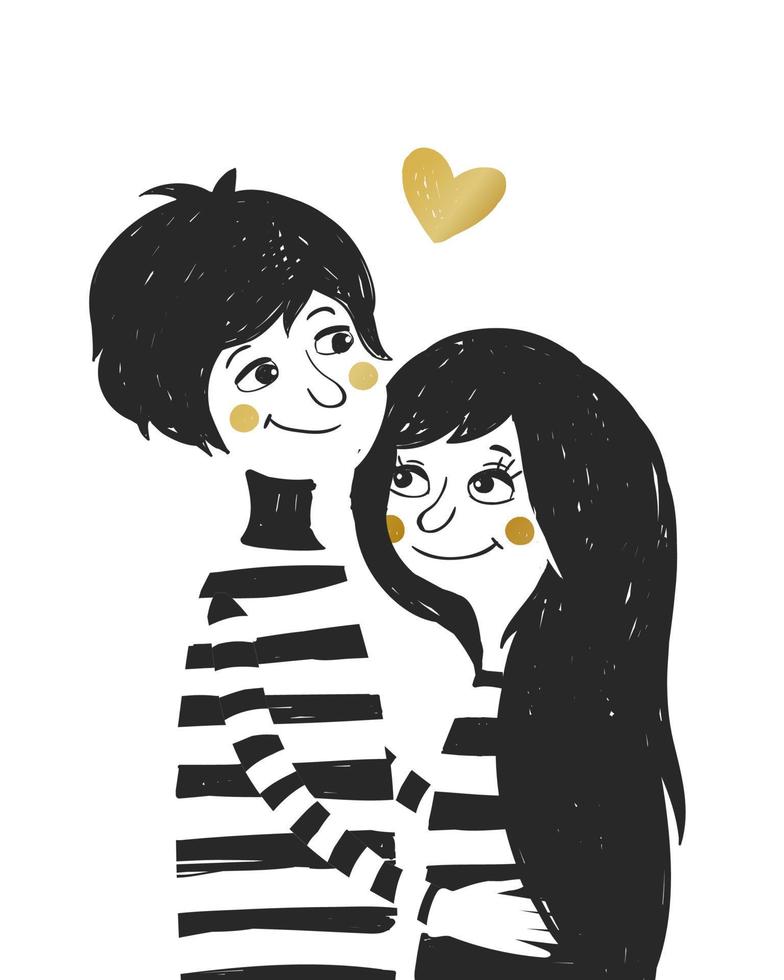 Couple in love. Vector illustration.