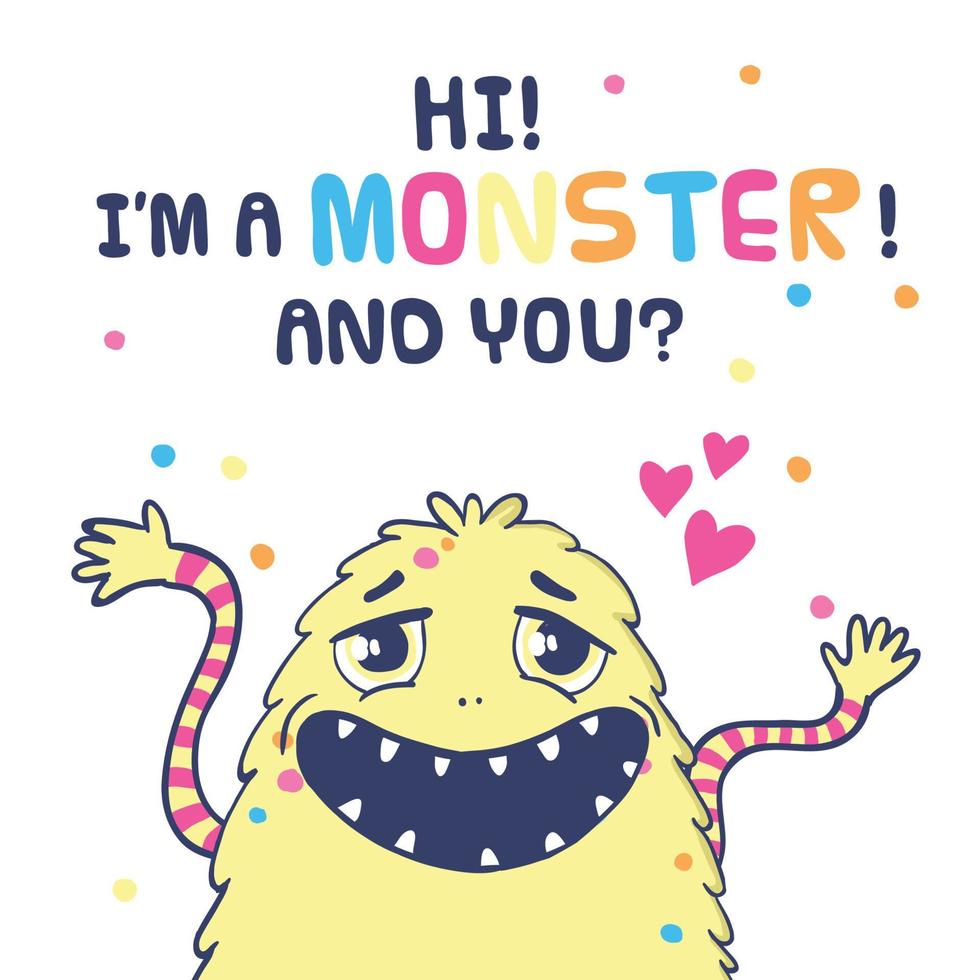 Cute monster illustration. vector