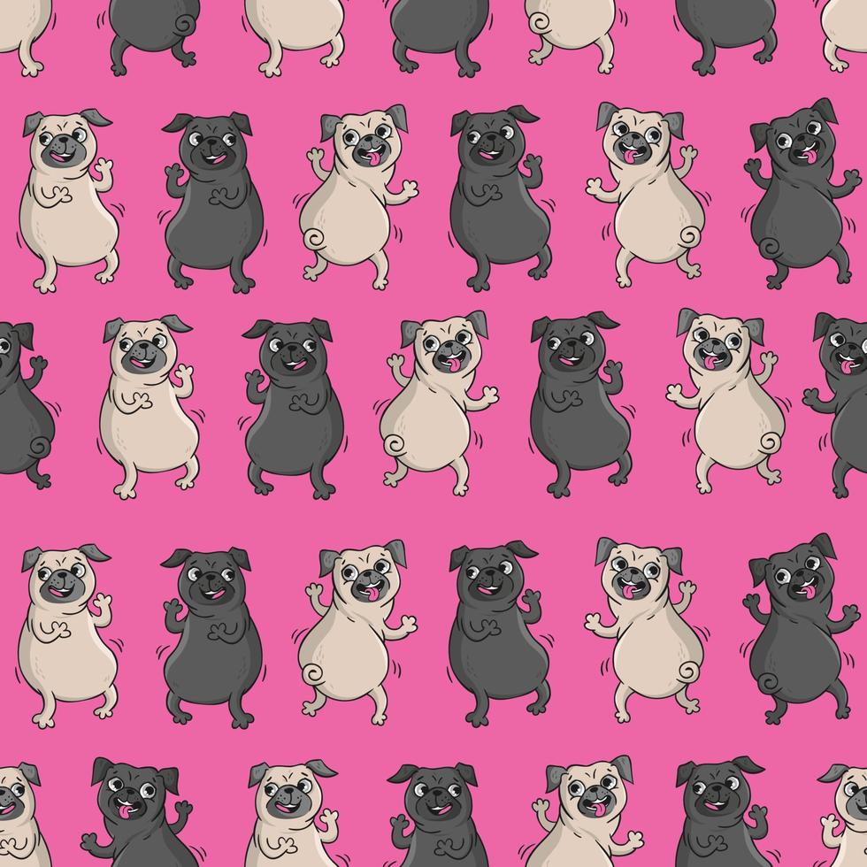 Seamless vector pattern with funny dogs.