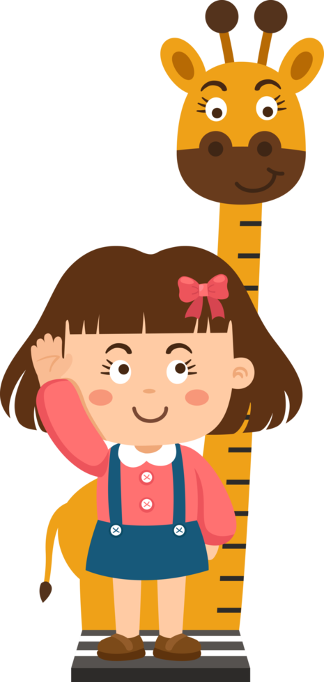Meter wall giraffe with girl png