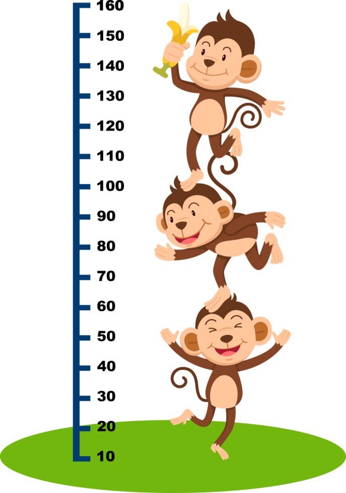 Meter wall with monkey illustration. png