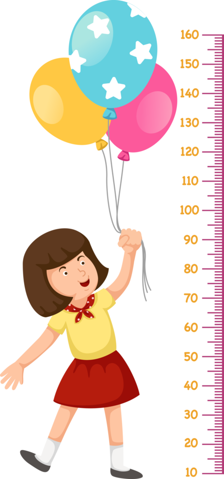 Meter wall girl with balloon png