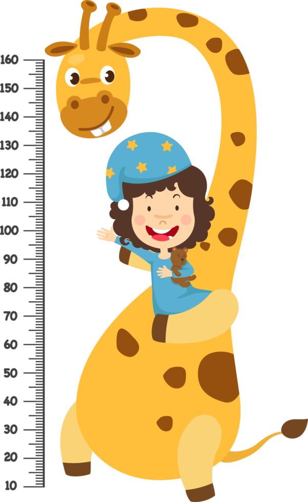 meter muur met giraffe kostuum illustratie png