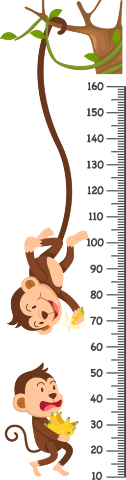 Meter wall with animal cartoon illustration png