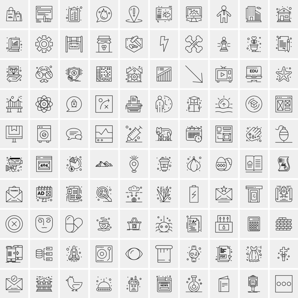 100 Business Icons for web and Print Material vector