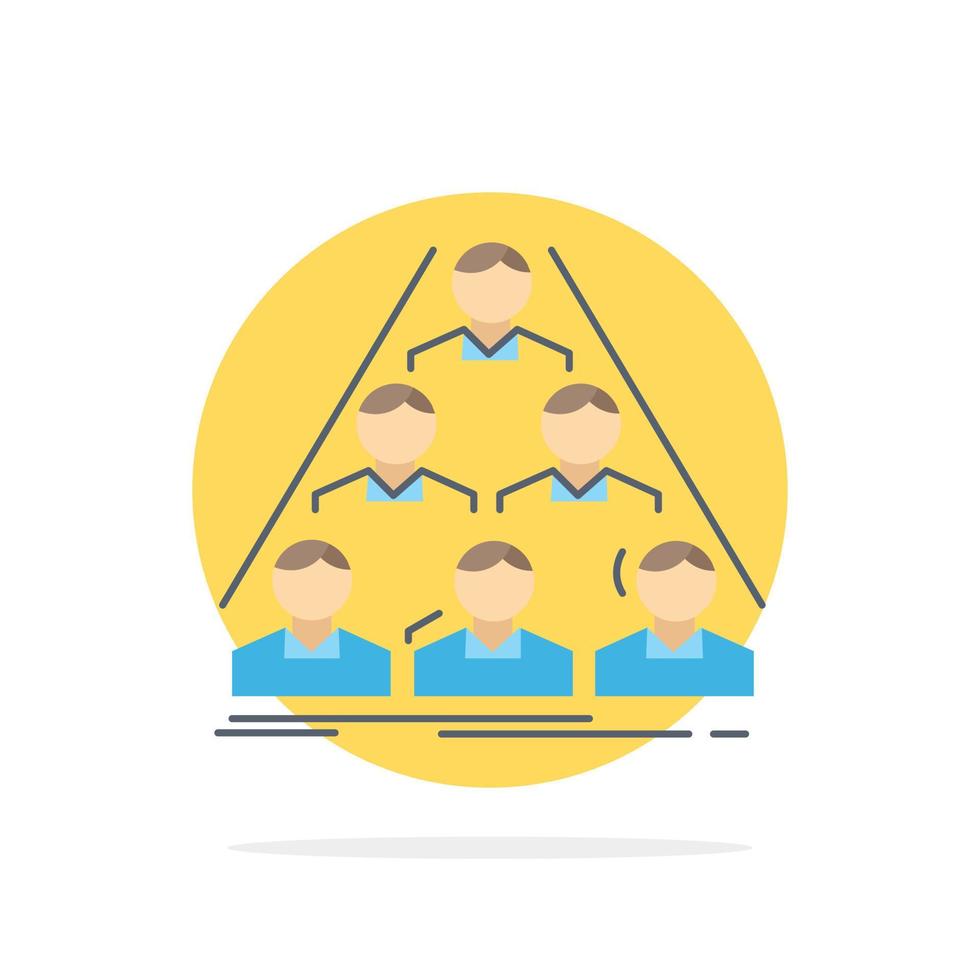 team build structure business meeting Flat Color Icon Vector