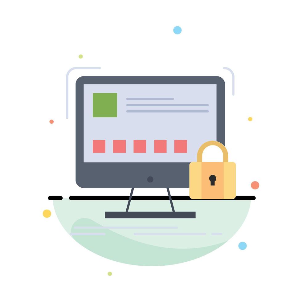 protect protection lock safety secure Flat Color Icon Vector