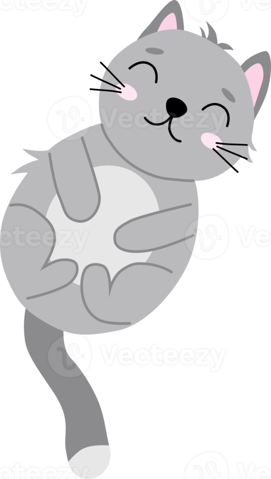 simpatico gatto grigio cartone animato png