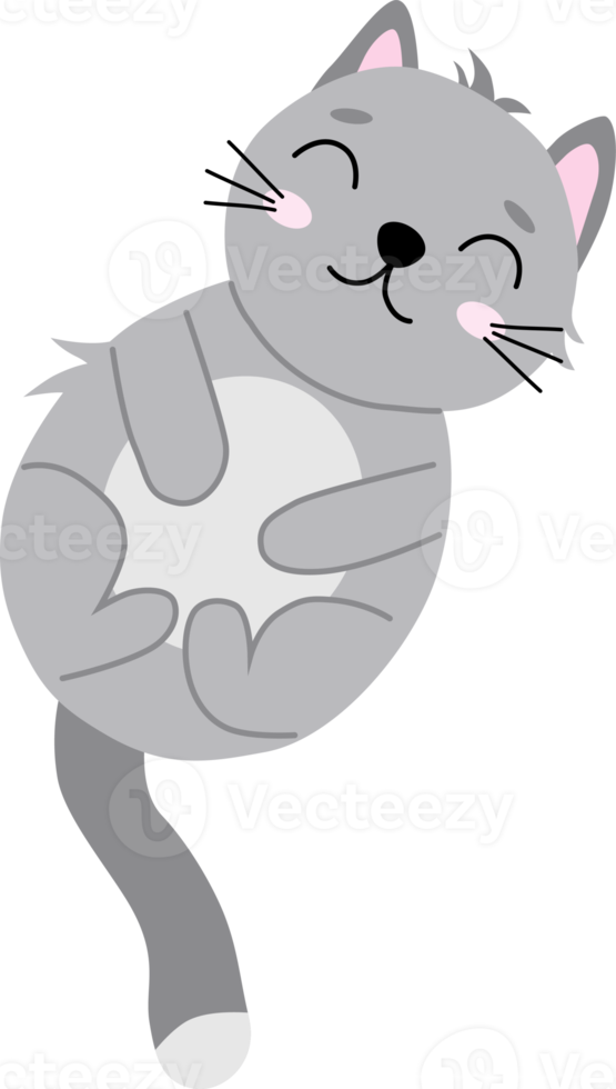 niedliche Cartoon graue Katze png