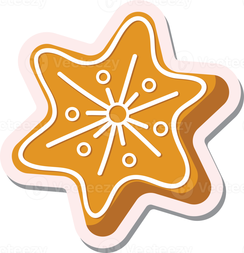 estrella de pan de jengibre de navidad de dibujos animados lindo png