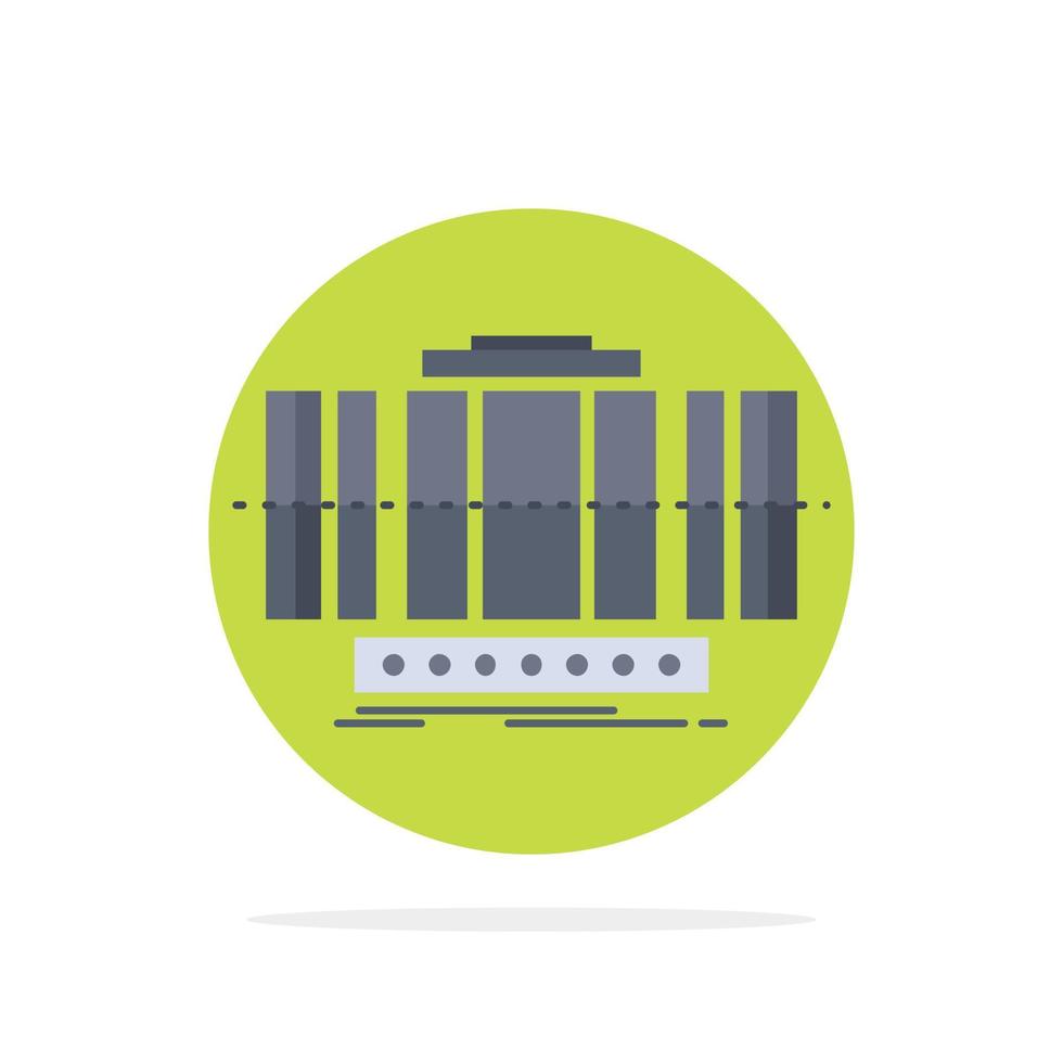 Turbine Vertical axis wind technology Flat Color Icon Vector