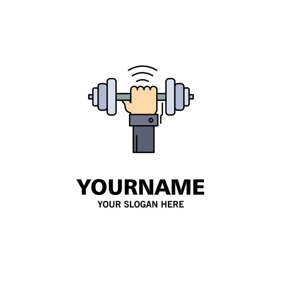 Dumbbell gain lifting power sport Flat Color Icon Vector