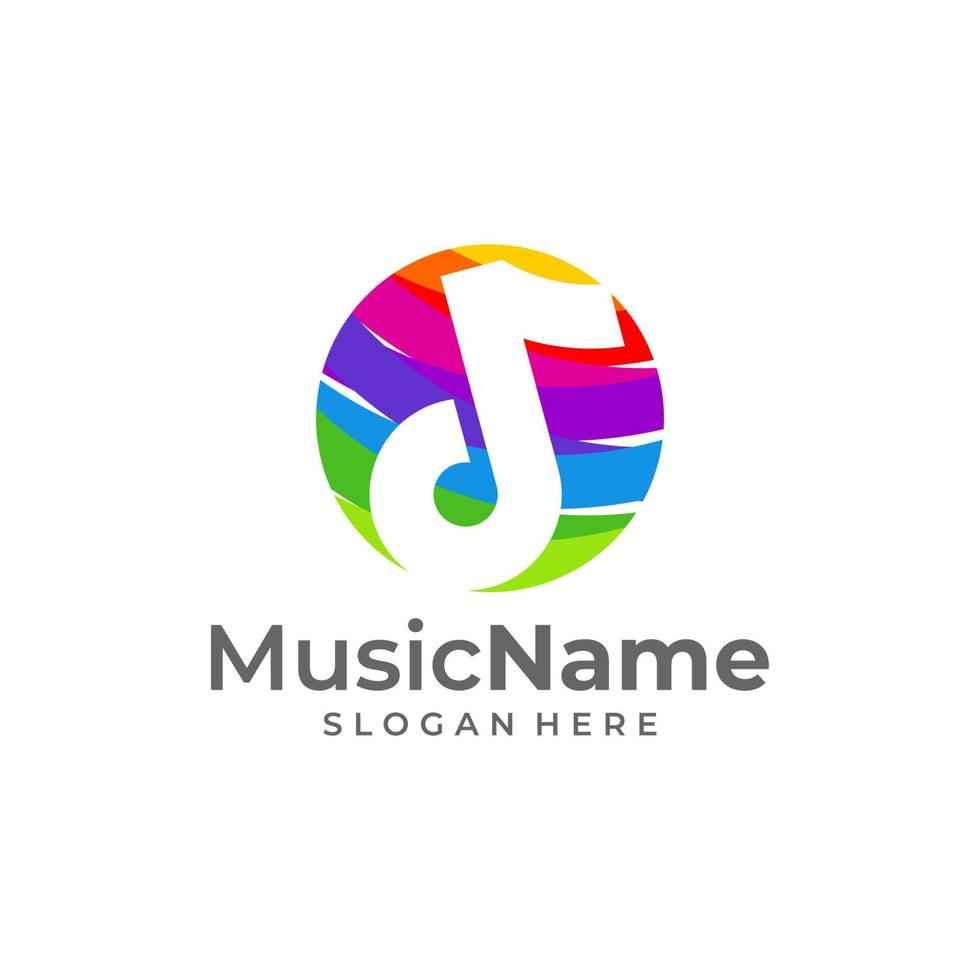 ilustración de icono de vector de logotipo de color de música. plantilla de diseño de logotipo de música colorida