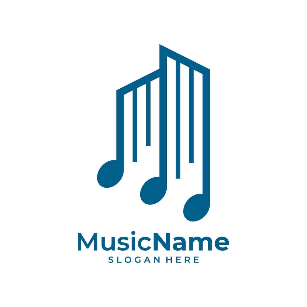 Music City Logo Vector Icon Illustration. City Music logo design template