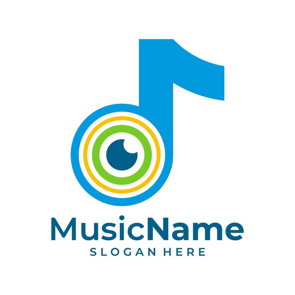 Eye Music Logo Vector. Music Eye logo design template vector