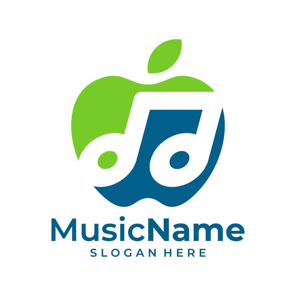 Apple Music Logo Vector. Music Apple logo design template vector
