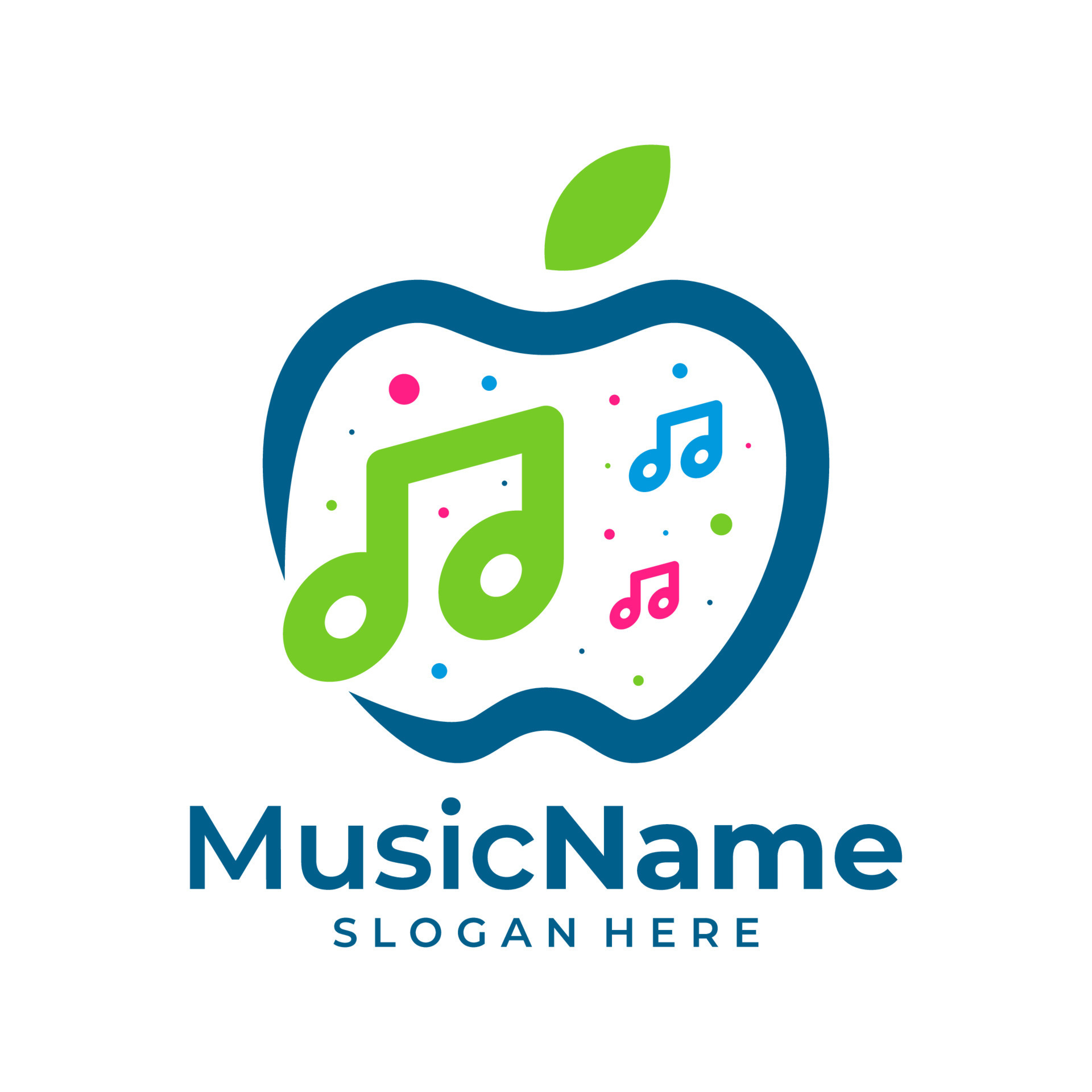 Apple Music Logo Vector. Music Apple logo design template 13453076